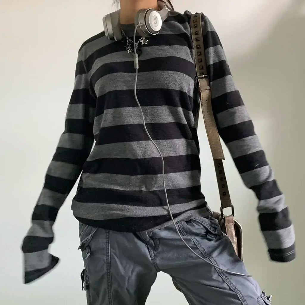 Y2k Striped Long Sleeve