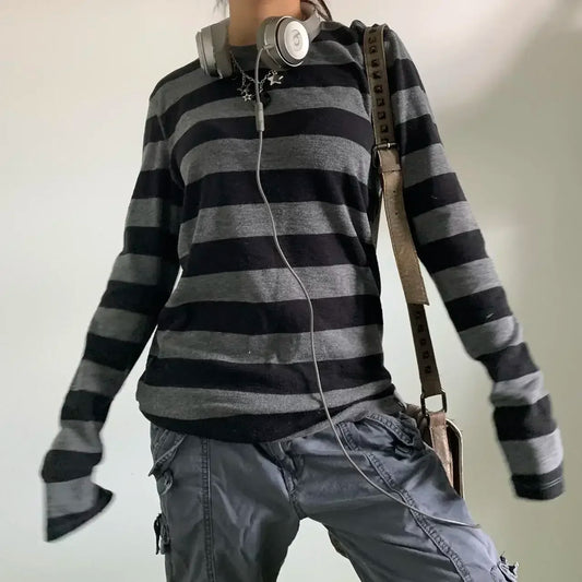 Y2k Striped Long Sleeve
