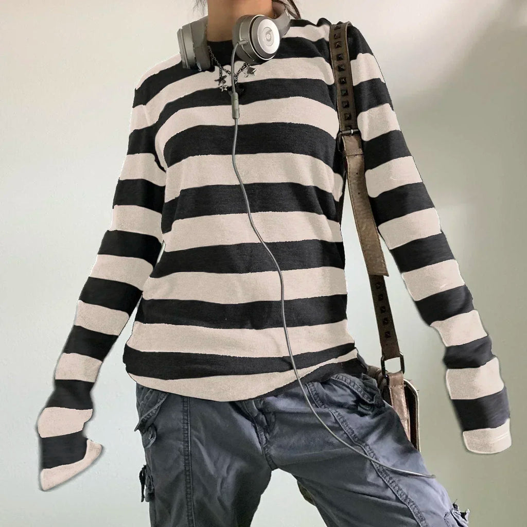 Y2k Striped Long Sleeve