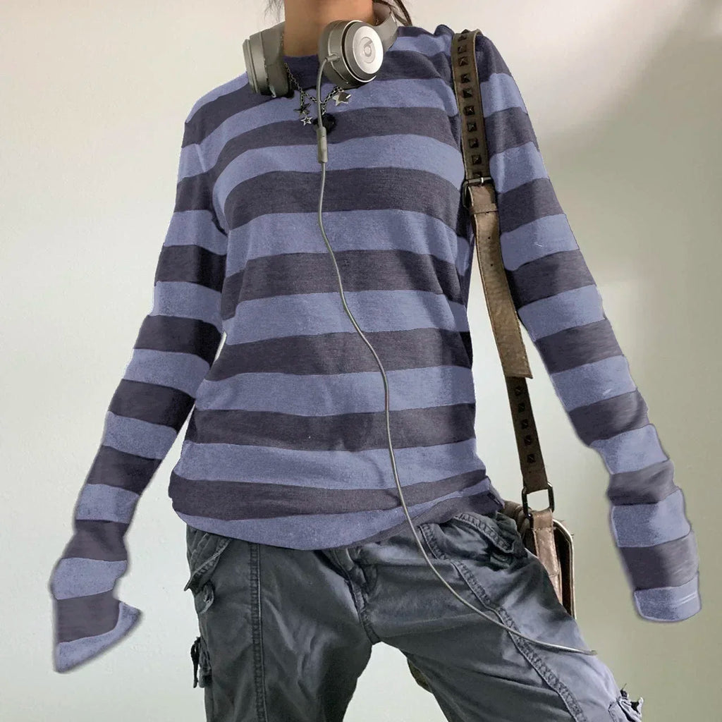 Y2k Striped Long Sleeve